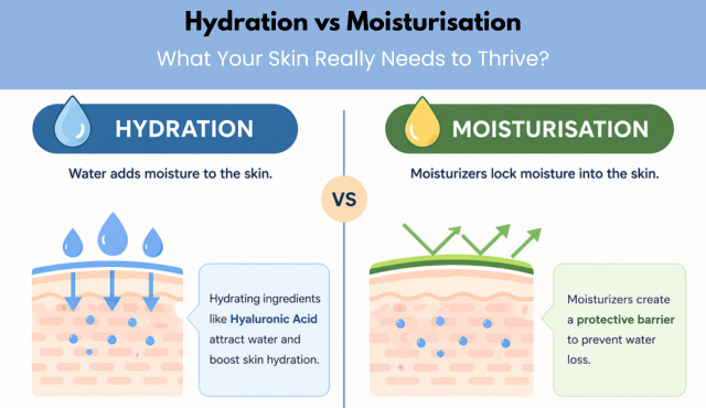 Hydration vs Moisturisation